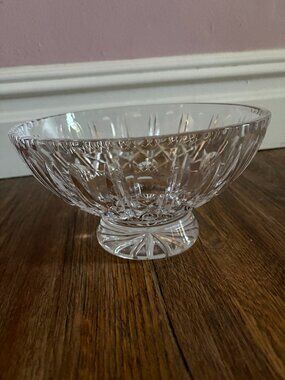Waterford Vintage Round Lead Crystl Footed Bowl-9" Wide & 5" Tall-